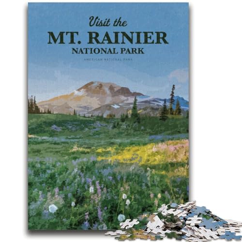 Besuchen Sie Mt. Rainier, Puzzle für Erwachsene, 1000 Teile, anspruchsvolles Spiel und Lernspiel für die ganze Familie zum Geburtstag, Weihnachten, 1000 Teile (26x38cm) von NYANBFKEA
