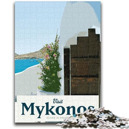 Besuchen Sie Mykonos, 1000-teiliges Puzzle für Teenager, Geschenke, pädagogisches Spielzeug zum Stressabbau, ganze Familie, 1000 Teile (26x38cm) von NYANBFKEA