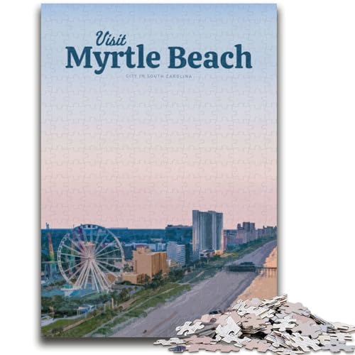 Besuchen Sie Myrtle Beach, 1000-teiliges Puzzle für Teenager, Geschenke, pädagogisches Spielzeug zum Stressabbau, ganze Familie, 1000 Teile (50x75cm) von NYANBFKEA