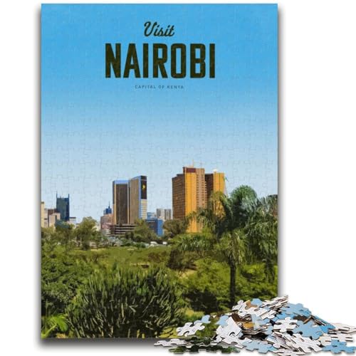 Besuchen Sie Nairobi, Puzzle 1000 Teile für Erwachsene und Jugendliche, anspruchsvolles Spiel und Familienspiel, Geburtstagsgeschenk, Geschenke, Wandkunst, 1000 Teile (50x75cm) von NYANBFKEA