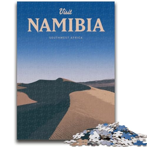 Besuchen Sie Namibia, Puzzle für Teenager, 1000 Teile, Lernspielzeug, Familienspiele mit passendem Poster und Quizblatt, 1000 Teile (26x38cm) von NYANBFKEA