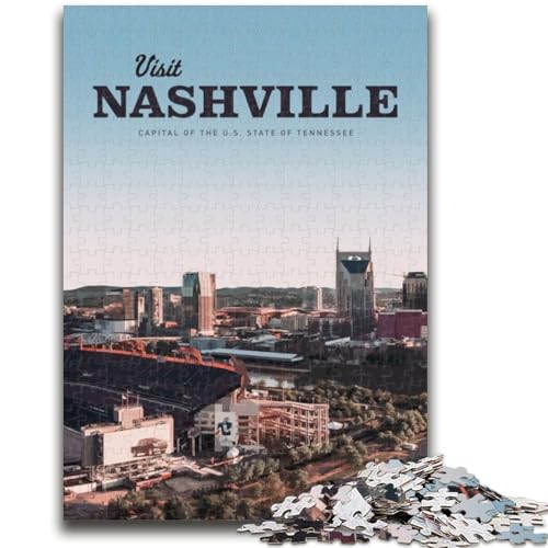 Besuchen Sie Nashville Puzzles 1000 Teile für Erwachsene, ab 14 Jahren, Denksportaufgaben, Familienspiele, Weihnachts- und Geburtstagsgeschenke, 1000 Teile (26x38cm) von NYANBFKEA