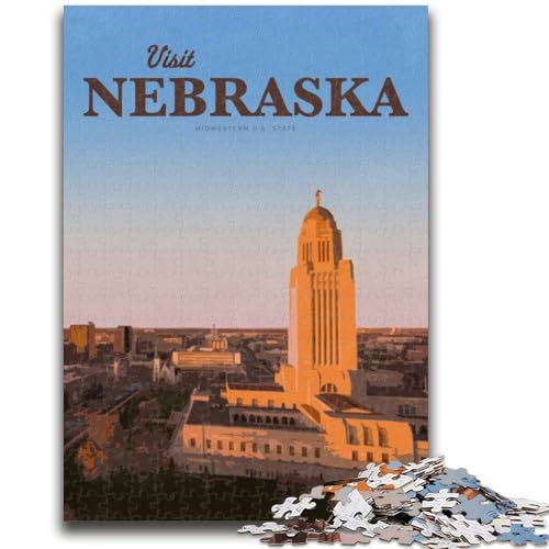 Besuchen Sie Nebraska Puzzle 1000 Teile für Erwachsene, Spielzeug, Lernspiele, Stressabbau, Wichtelgeschenke für Kinder ab 14 Jahren, 1000 Teile (26x38cm) von NYANBFKEA