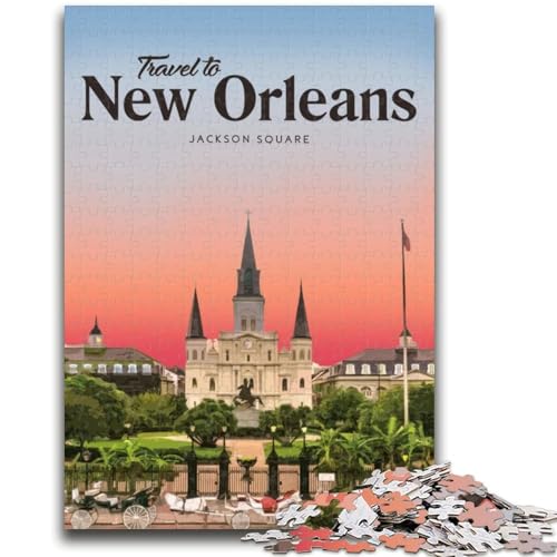 Besuchen Sie New Orleans, Puzzle für Teenager, 1000 Teile, Herausforderung für die Gehirnintelligenz, süchtig machendes Spielzeug, Geburtstagsgeschenke für Kinder ab 14 Jahren, 1000 Teile (50x75cm) von NYANBFKEA