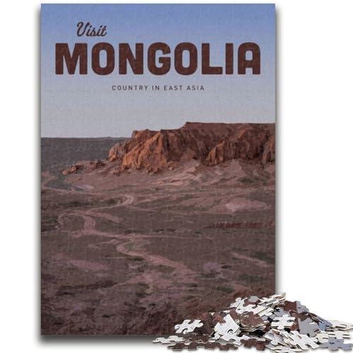 Besuchen Sie die Mongolei, 1000-teiliges Puzzle für Erwachsene und Jugendliche, Staycation-Zeitvertreib, Geburtstagsgeschenk, Geschenke, Wandkunst für 14+, 1000 Teile (26x38cm) von NYANBFKEA