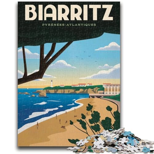 Biarritz 1000-teiliges Puzzle für Teenager, Geschenke, pädagogisches Spielzeug zum Stressabbau, ganze Familie, 1000 Teile (26x38cm) von NYANBFKEA