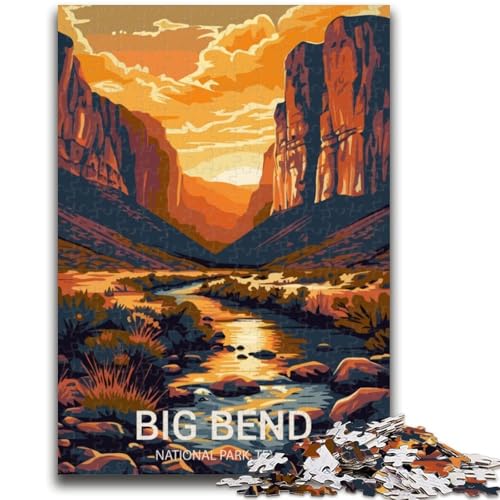 Big Bend Nationalpark Puzzle für Erwachsene, 1000 Teile, anspruchsvolles Spiel und Lernspiel für die ganze Familie zum Geburtstag, Weihnachten, 1000 Teile (26x38cm) von NYANBFKEA