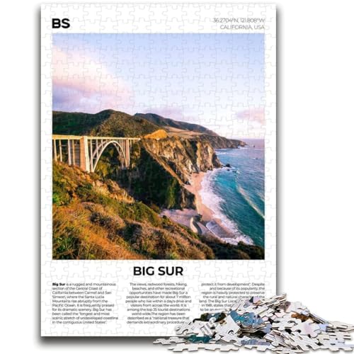 Big Sur 1000-teiliges Puzzle für Teenager, Geschenke, perfekt für Spieleabende, buntes Spielzeug als Geschenk für zu Hause, 1000 Teile (26x38cm) von NYANBFKEA