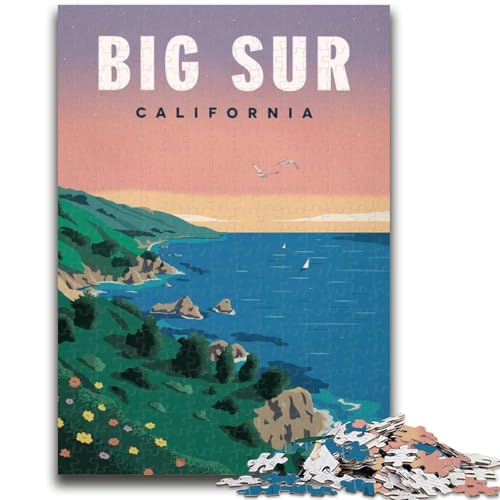 Big Sur 1000-teiliges Puzzle für Teenager, Geschenke, perfekt für Spieleabende, buntes Spielzeug als Geschenk für zu Hause, 1000 Teile (50x75cm) von NYANBFKEA