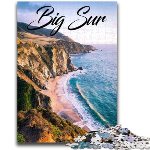 Big Sur Puzzle für Teenager, 1000 Teile, anspruchsvolles Spiel und Familienspiel mit passendem Poster und Quizblatt, 1000 Teile (26x38cm) von NYANBFKEA