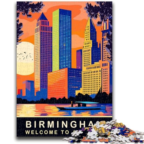 Birmingham Alabama 1000-teiliges Puzzle für Erwachsene und Jugendliche, Staycation-Zeitvertreib-Geburtstagsgeschenk, Geschenke, Wandkunst für 14+, 1000 Teile (26x38cm) von NYANBFKEA
