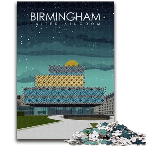 Birmingham Reiseposter-Puzzles für Erwachsene und Jugendliche, Mustermontage, Angebot als Geschenk für die ganze Familie, geeignet für und ab 14 Jahren, 1000 Teile (26x38cm) von NYANBFKEA