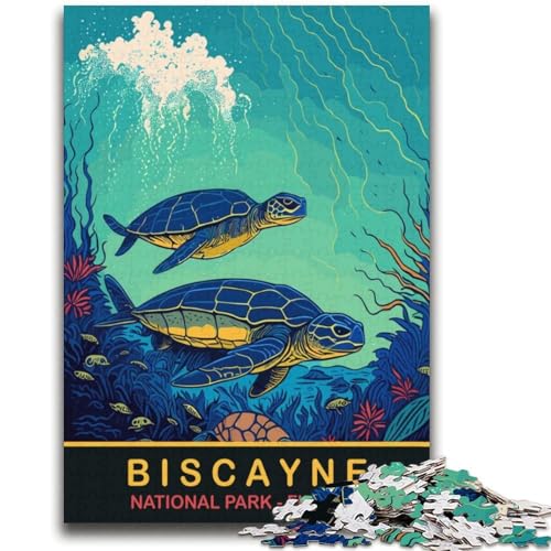Biscayne Sea Turtles 2000-teiliges Puzzle für Teenager, Geschenke, Familienspiel, Stressabbau, schwierige Herausforderung, tolle Geschenke und Spielzeuge, 2000 Teile (70x100cm) von NYANBFKEA