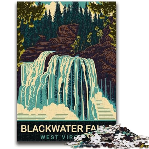 Blackwater Falls Puzzle 1000 Teile für Teenager-Geschenke, perfekt für Spieleabende, buntes Spielzeug als Geschenk für zu Hause, 1000 Teile (26x38cm) von NYANBFKEA