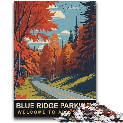 Blue Ridge Parkway Puzzle für Erwachsene, 2000 Teile, anspruchsvolles Spiel und Lernspiel für die ganze Familie zum Geburtstag, Weihnachten, 2000 Teile (70x100cm) von NYANBFKEA