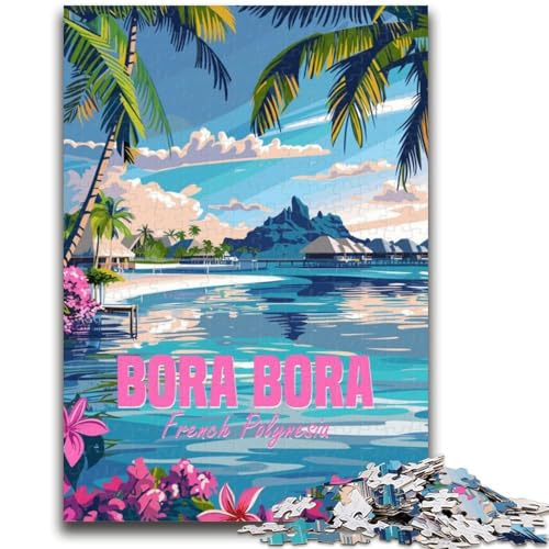 Bora Bora, Französisch-Polynesien, 1000-teiliges Puzzle für Teenager, Geschenke, Familienspiel, Stressabbau, schwierige Herausforderung, tolle Geschenke und Spielzeuge, 1000 Teile (26x38cm) von NYANBFKEA