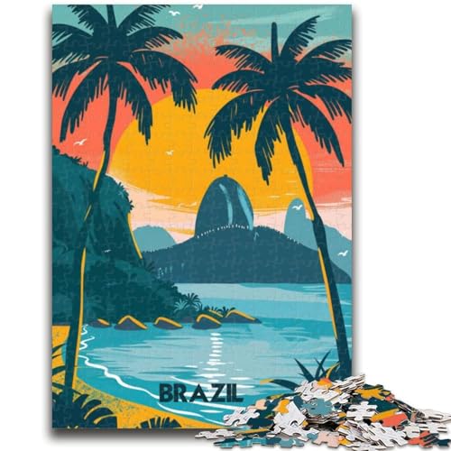 Brasilianisches Paradies-Puzzle, 1000 Teile, für Teenager, Familienaktivität mit passendem Poster und Quizblatt, für Kinder ab 14 Jahren, 1000 Teile (26x38cm) von NYANBFKEA