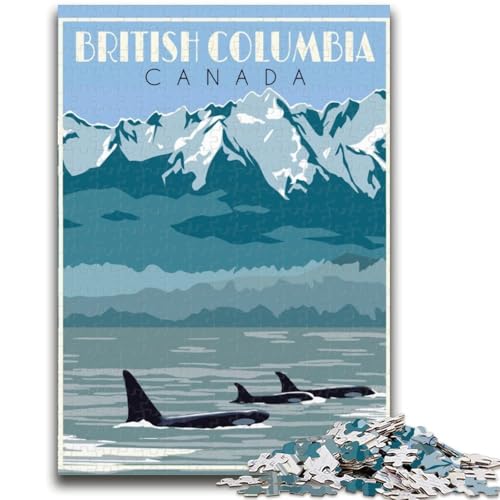 British Columbia, Kanada, 1000-teiliges Puzzle für Erwachsene und Jugendliche, Spielzeug, Lernspiele, Stressabbau, Wichtelgeschenke für Kinder ab 14 Jahren, 1000 Teile (26x38cm) von NYANBFKEA