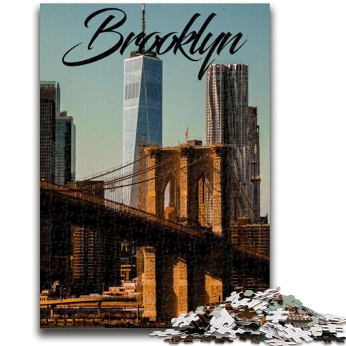 Brooklyn 1000-teiliges Puzzle für Erwachsene und Jugendliche, Spielzeug, Lernspiele, Stressabbau, Wichtelgeschenke für Kinder ab 14 Jahren, 1000 Teile (50x75cm) von NYANBFKEA