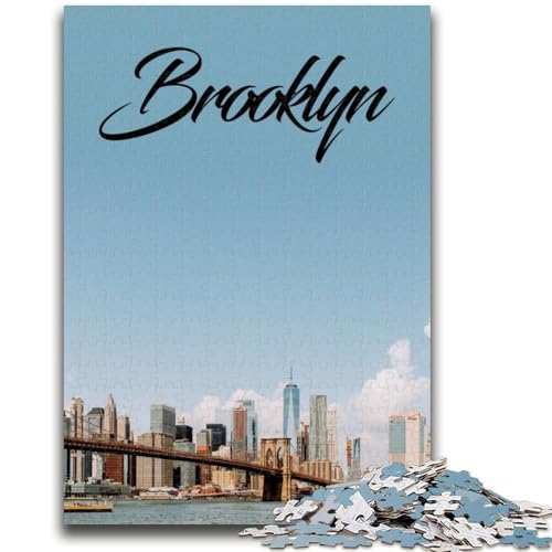 Brooklyn 1000-teiliges Puzzle für Teenager, Geschenke, Familienspiel, Stressabbau, schwierige Herausforderung, tolle Geschenke und Spielzeuge, 1000 Teile (50x75cm) von NYANBFKEA