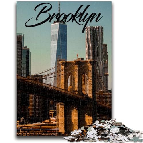 Brooklyn 1000-teiliges Puzzle für Teenager, Geschenke, pädagogisches Spielzeug zum Stressabbau, ganze Familie, 1000 Teile (26x38cm) von NYANBFKEA