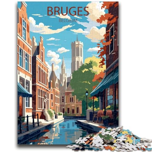 Brügge, Belgien, Puzzle für Erwachsene, 1000 Teile, Spielzeug, Lernspiele, Stressabbau, Wichtelgeschenke für Kinder ab 14 Jahren, 1000 Teile (50x75cm) von NYANBFKEA