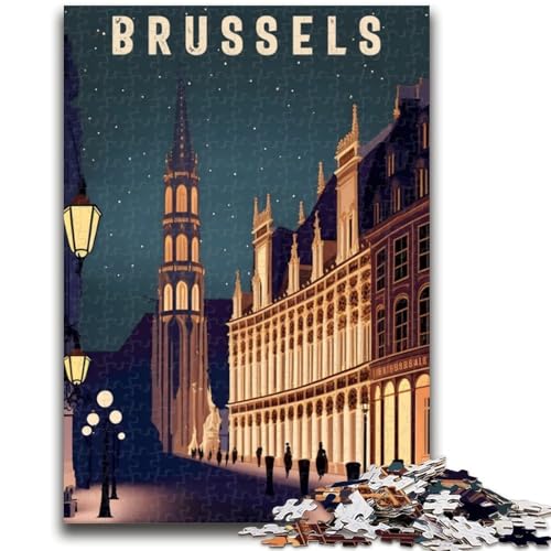 Brüssel, Belgien, Reise-Puzzle, 1000 Teile, für Erwachsene, Lernspiele, DIY-Spielzeug mit passendem Poster und Quizblatt, für Kinder ab 14 Jahren, 1000 Teile (26x38cm) von NYANBFKEA