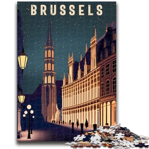 Brüssel, Belgien, Reise-Puzzle, 1000 Teile für Erwachsene, Spielzeug, Lernspiele, Stressabbau, Wichtelgeschenke für Kinder ab 14 Jahren, 1000 Teile (50x75cm) von NYANBFKEA