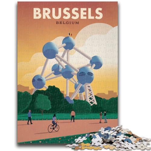 Brüssel 1000-teiliges Puzzle für Teenager, Geschenke, pädagogisches Spielzeug zum Stressabbau, ganze Familie, 1000 Teile (50x75cm) von NYANBFKEA