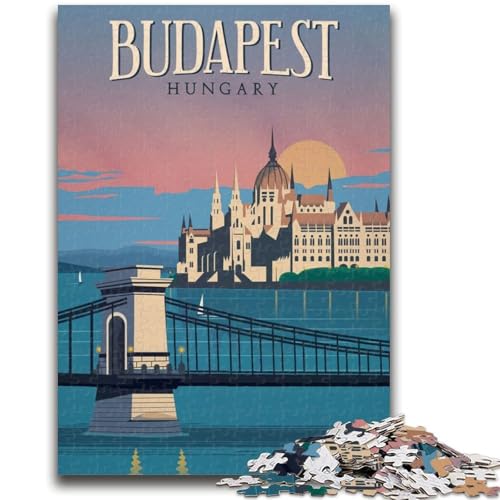 Budapest 1000-teiliges Puzzle für Erwachsene und Jugendliche, anspruchsvolles Spielgeschenk, ganze Familie, 1000 Teile (50x75cm) von NYANBFKEA