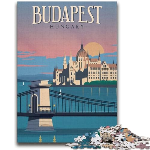 Budapest Puzzle 2000 Teile für Erwachsene, Spielzeug, Lernspiele, Stressabbau, Wichtelgeschenke für Kinder ab 14 Jahren, 2000 Teile (70x100cm) von NYANBFKEA
