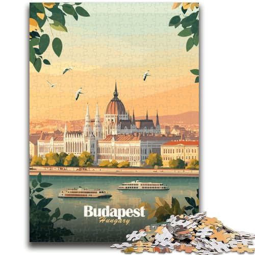 Budapester Parlamentsgebäude-Puzzle für Teenager, 1000 Teile, anspruchsvolles Spiel und Familienspiel mit passendem Poster und Quizblatt, 1000 Teile (50x75cm) von NYANBFKEA