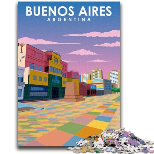 Buenos Aires Reiseposter, 1000-teiliges Puzzle für Teenager, Geschenke, pädagogisches Spielzeug zum Stressabbau, ganze Familie, 1000 Teile (26x38cm) von NYANBFKEA