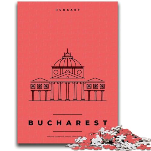 Bukarest, Ungarn, 1000-teiliges Puzzle für Erwachsene und Jugendliche, pädagogisches Spielzeug zum Stressabbau, ganze Familie, 1000 Teile (26x38cm) von NYANBFKEA