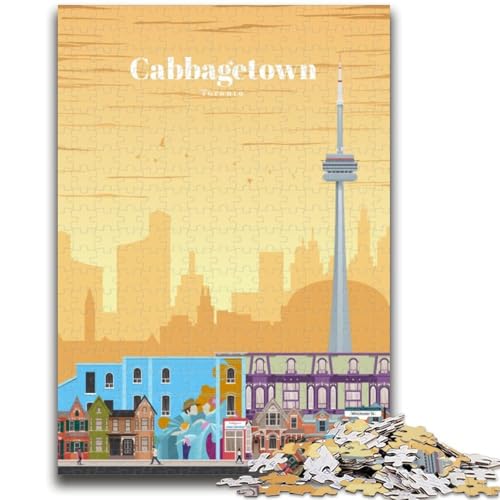 Cabbagetown in Toronto Puzzle für Teenager, 1000 Teile, für Alter 14+, Spiel, Wanddekoration, einzigartige Geschenke für Geburtstag und Weihnachten, 1000 Stück (26x38cm) von NYANBFKEA