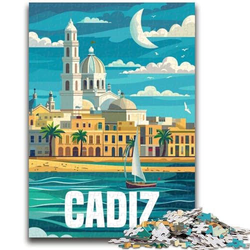 Cadiz, Spanien-Reise-Puzzle, 1000 Teile, für Erwachsene und Jugendliche, anspruchsvolles Spiel und Familienspiel, Geburtstagsgeschenk, Geschenke, Wandkunst, 1000 Teile (50x75cm) von NYANBFKEA
