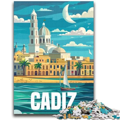 Cadiz, Spanien-Reisepuzzle für Erwachsene, 2000 Teile, Spielzeug, Lernspiele, Stressabbau, Wichtelgeschenke für Kinder ab 14 Jahren, 2000 Teile (70x100cm) von NYANBFKEA