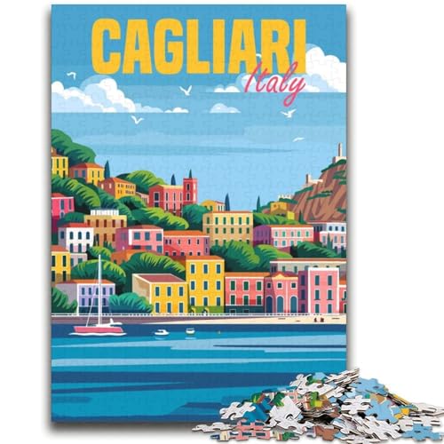 Cagliari, Italien, 2000-teiliges Puzzle für Erwachsene und Jugendliche, Spielzeug, Lernspiele, Stressabbau, Wichtelgeschenke für Kinder ab 14 Jahren, 2000 Teile (70x100cm) von NYANBFKEA