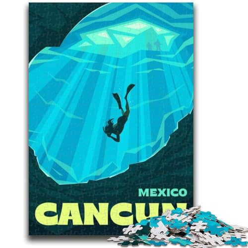 Cancun-Puzzle 1000 Teile für Erwachsene und Jugendliche, anspruchsvolles Spiel und Familienspiel, Geburtstagsgeschenk, Geschenke, Wandkunst, 1000 Teile (50x75cm) von NYANBFKEA