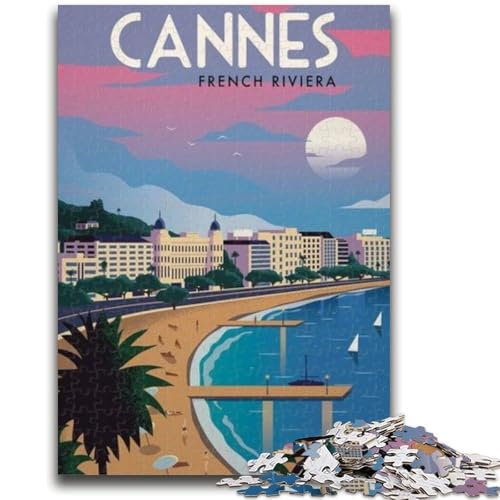 Cannes-Puzzle für Teenager, 1000 Teile, Familienaktivität mit passendem Poster und Quizblatt, für Kinder ab 14 Jahren, 1000 Teile (26x38cm) von NYANBFKEA
