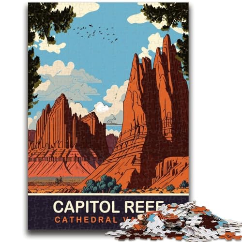 Cathedral Valley 1000-teiliges Puzzle für Teenager, geeignet für Kinder ab 14 Jahren. Familienspaß ganze Familie. 1000 Teile (50x75cm) von NYANBFKEA