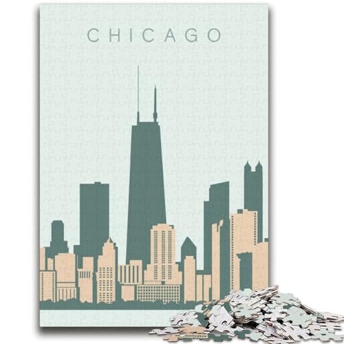 Chicago 2000-teiliges Puzzle für Teenager, Geschenke, Familienspiel zum Stressabbau, schwierige Herausforderung, tolle Geschenke und Spielzeuge, 2000 Teile (70x100cm) von NYANBFKEA