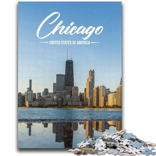 Chicago Puzzle 1000 Teile für Erwachsene, Geschenke, anspruchsvolles und schwieriges Angebot als Geschenk für die ganze Familie, 1000 Teile (50x75cm) von NYANBFKEA