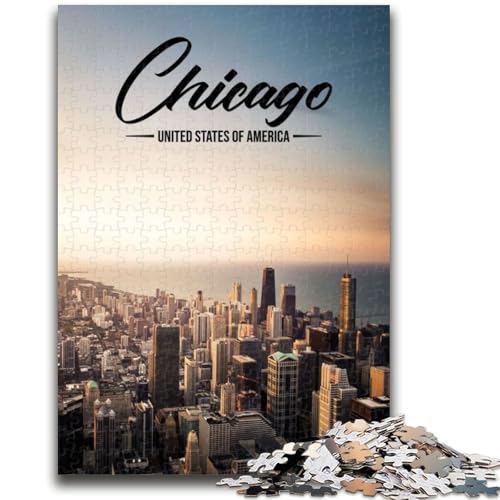 Chicago-Puzzle für Teenager, 1000 Teile, Herausforderung für die Gehirnintelligenz, süchtig machendes Spielzeug, Geburtstagsgeschenke für Kinder ab 14 Jahren, 1000 Teile (26x38cm) von NYANBFKEA