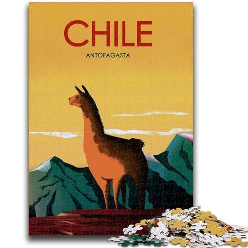 Chile-Stadtreiseposter, 1000-teiliges Puzzle für Erwachsene, Geschenke für Lernspiele, Herausforderungsspielzeug, Geburtstagsgeschenk, Geschenke, Wandkunst, 1000 Stück (26x38cm) von NYANBFKEA