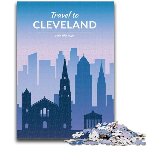 Cleveland 1000-teiliges Puzzle für Teenager, geeignet für Kinder ab 14 Jahren. Familienspaß ganze Familie. 1000 Teile (26x38cm) von NYANBFKEA