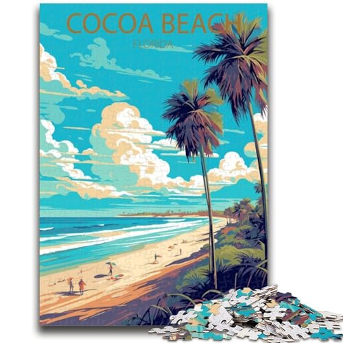 Cocoa Beach, Florida, Puzzle für Teenager, 1000 Teile, anspruchsvolles Spiel und Familienspiel mit passendem Poster und Quizblatt, 1000 Teile (50x75cm) von NYANBFKEA