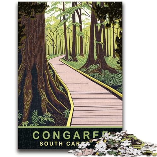 Congaree Trail-Puzzle für Teenager, 1000 Teile, Familienaktivität mit passendem Poster und Quizblatt für Kinder ab 14 Jahren, 1000 Teile (26x38cm) von NYANBFKEA