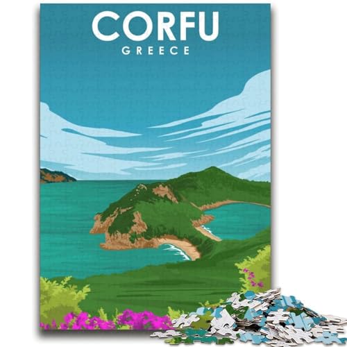 Corfu Sunlit Serenity Art 2000-teiliges Puzzle für Erwachsene und Jugendliche, pädagogisches Spielzeug zum Stressabbau, ganze Familie, 2000 Teile (70x100cm) von NYANBFKEA