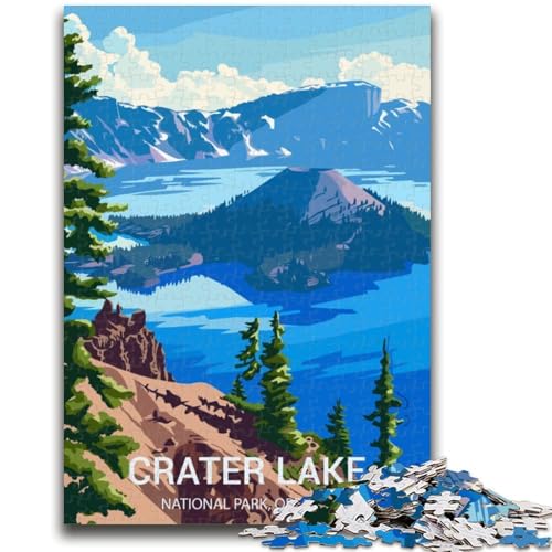 Crater Lake Nationalpark Puzzle für Teenager, 1000 Teile, Familienaktivität, Spaß zu Hause, Geburtstagsgeschenk, Reisegeschenke, 1000 Teile (26x38cm) von NYANBFKEA